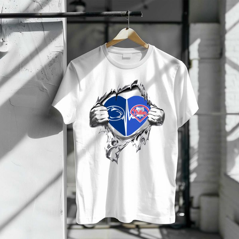 Philadelphia Phillies Penn State Heart T-Shirt - Stylish Fan Gear - Image 3