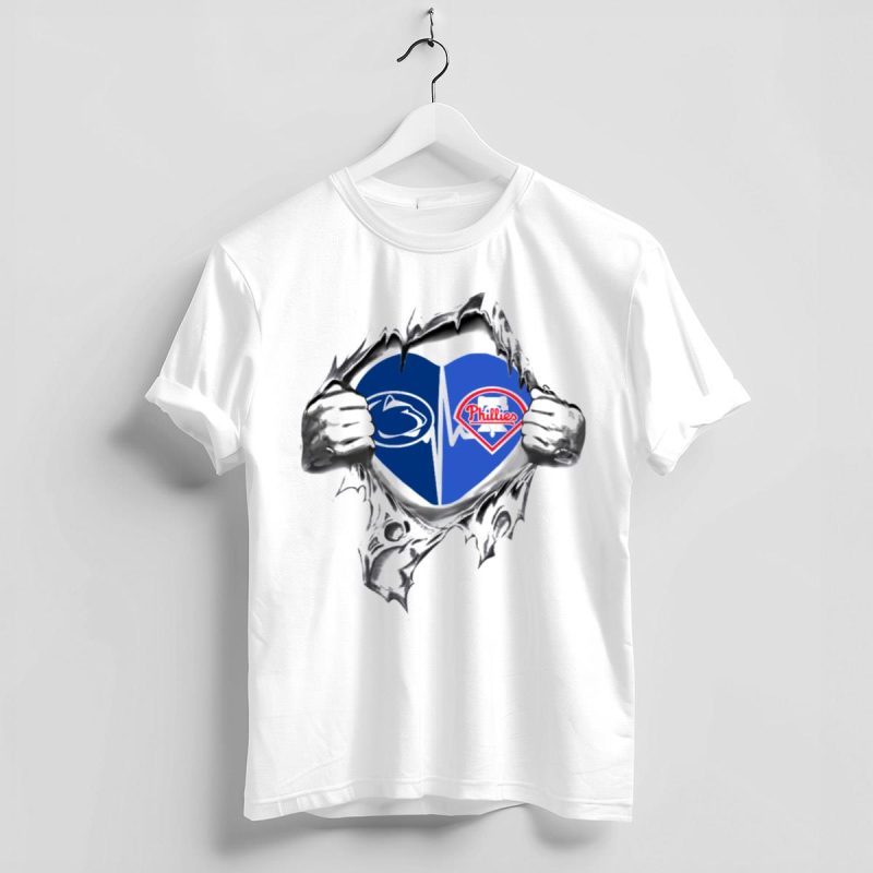 Philadelphia Phillies Penn State Heart T-Shirt - Stylish Fan Gear - Image 4