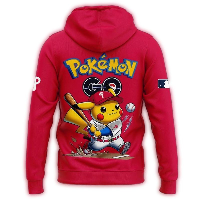 Philadelphia Phillies Pokémon GO All-Over Print Hoodie for Fans - Image 2