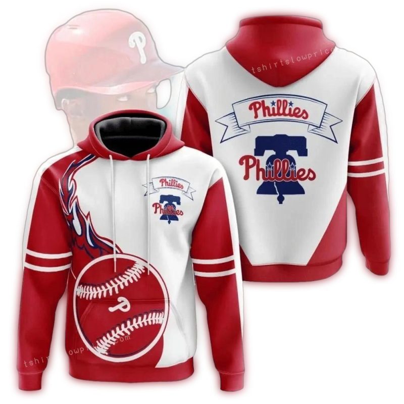 Philadelphia Phillies Fireball Red All-Over Print Hoodie for Fans