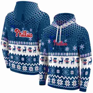 Philadelphia Phillies Reindeer Motif All Over Print Hoodie