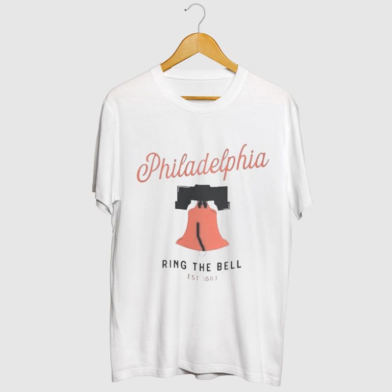 Philadelphia Phillies Established 1883 Ring The Bell Baseball T-Shirt - Image 2