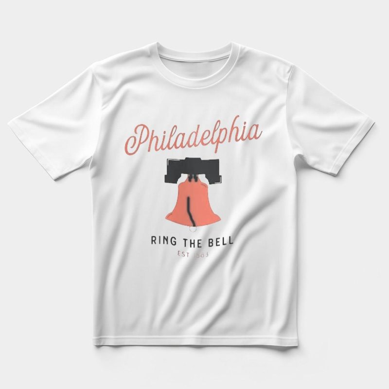 Philadelphia Phillies Established 1883 Ring The Bell Baseball T-Shirt - Image 5
