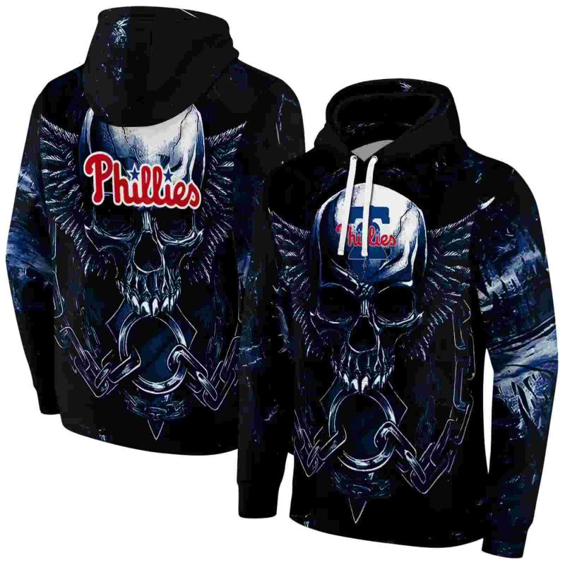 Philadelphia Phillies Skull Artwork AOP Hoodie 1