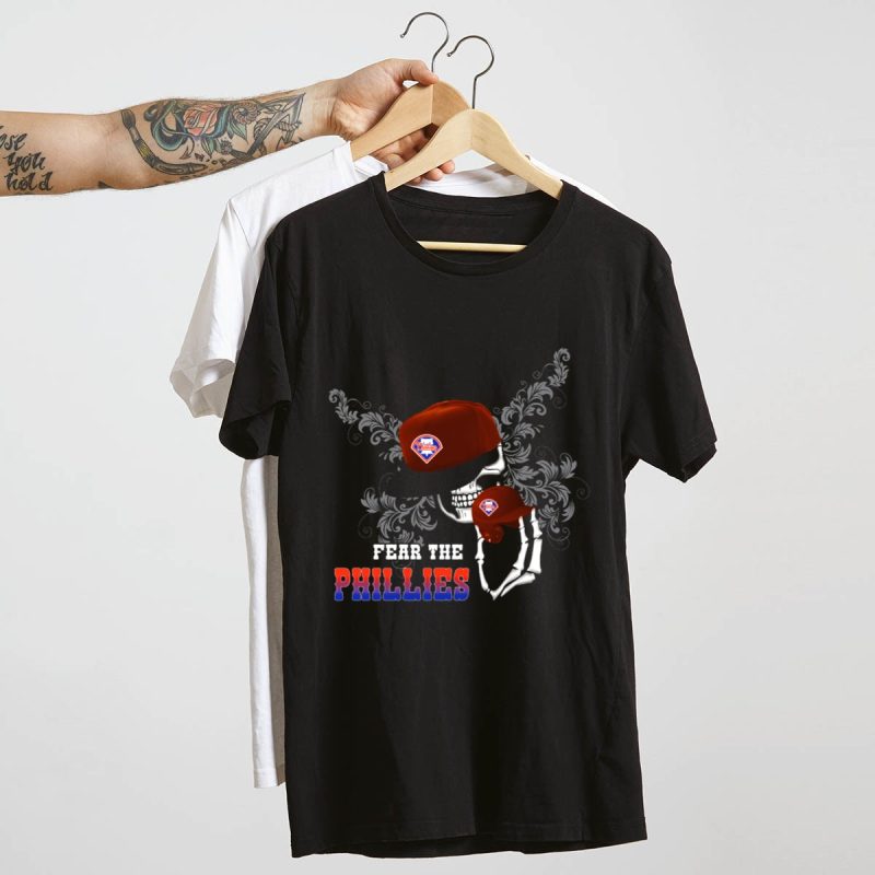 Philadelphia Phillies 'Fear The Phillies' Skull Cap T-Shirt - Image 4
