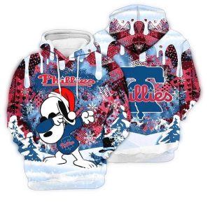 Philadelphia Phillies Snoopy Dabbing Peanuts All-Over Print Hoodie