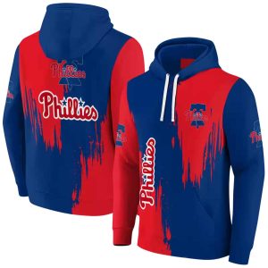 Philadelphia Phillies Splatter Effect All Over Print Hoodie