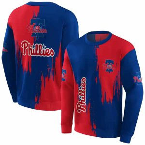Philadelphia Phillies Splatter Effect All Over Print Sweatshirt