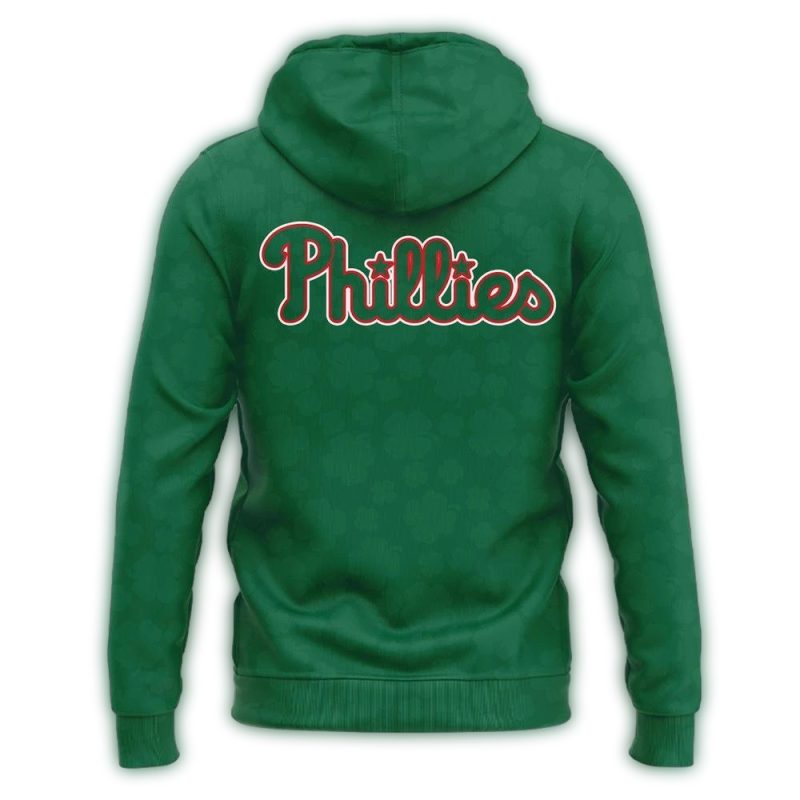 Philadelphia Phillies St Patrick's Day All-Over Print Hoodie for Fans - Image 2