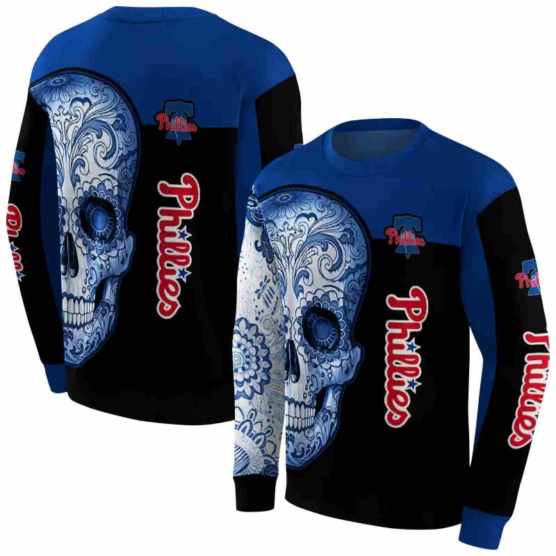 Philadelphia Phillies Sugar Skull AOP Sweatshirt 1