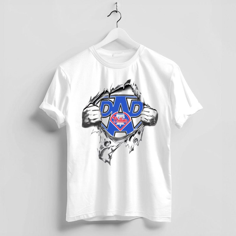 Super Dad Hero T-Shirt | Philadelphia Phillies Fan Merchandise - Image 4