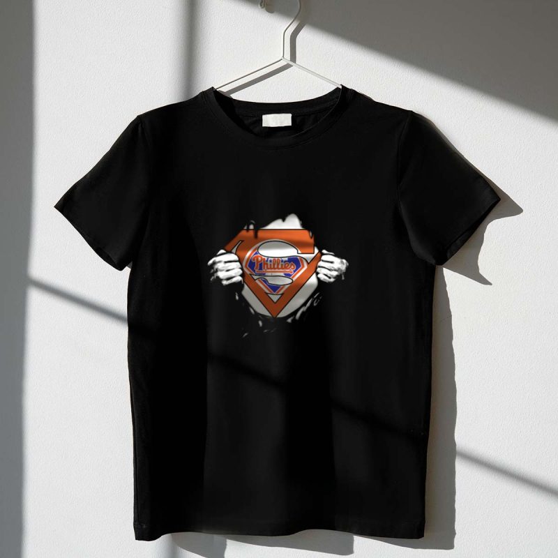 Philadelphia Phillies Superman Logo T-Shirt - Iconic Fan Emblem Design
