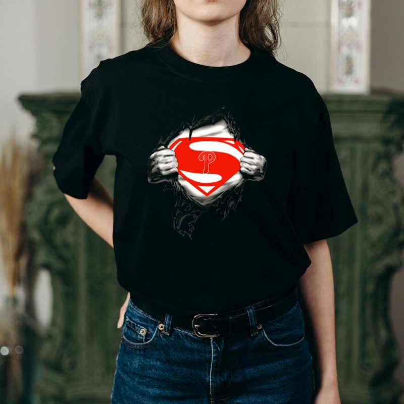 Philadelphia Phillies Superman T-Shirt – Superhero Baseball Tee - Image 2