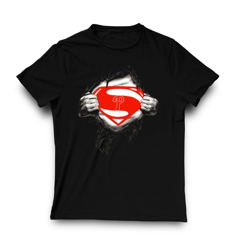 Philadelphia Phillies Superman T-Shirt – Superhero Baseball Tee - Image 3