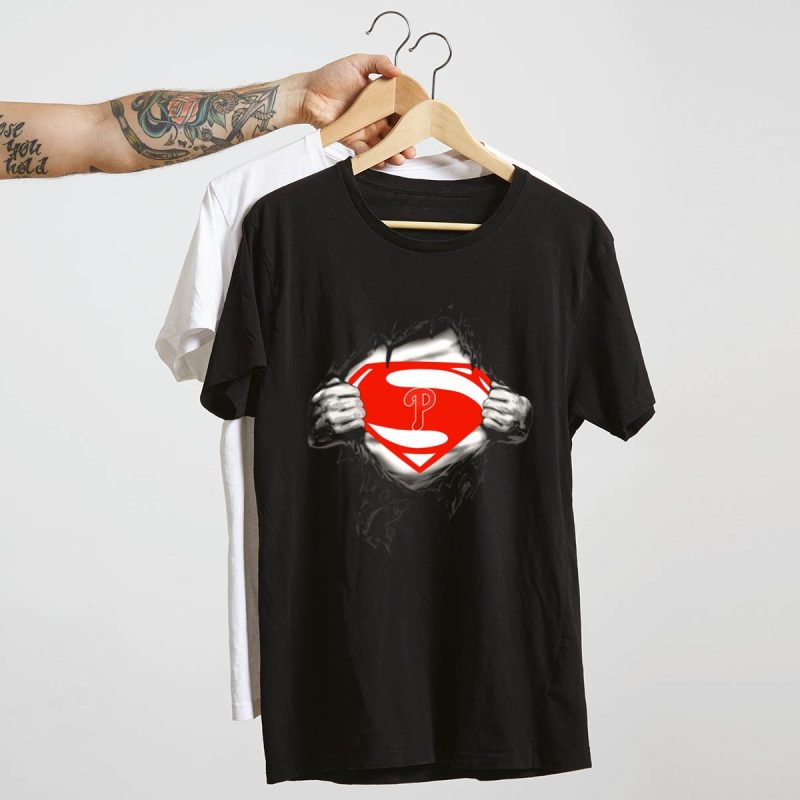 Philadelphia Phillies Superman T-Shirt – Superhero Baseball Tee - Image 4