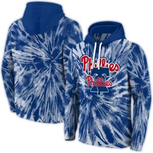 Philadelphia Phillies Tie Dye Pattern All Over Print Hoodie