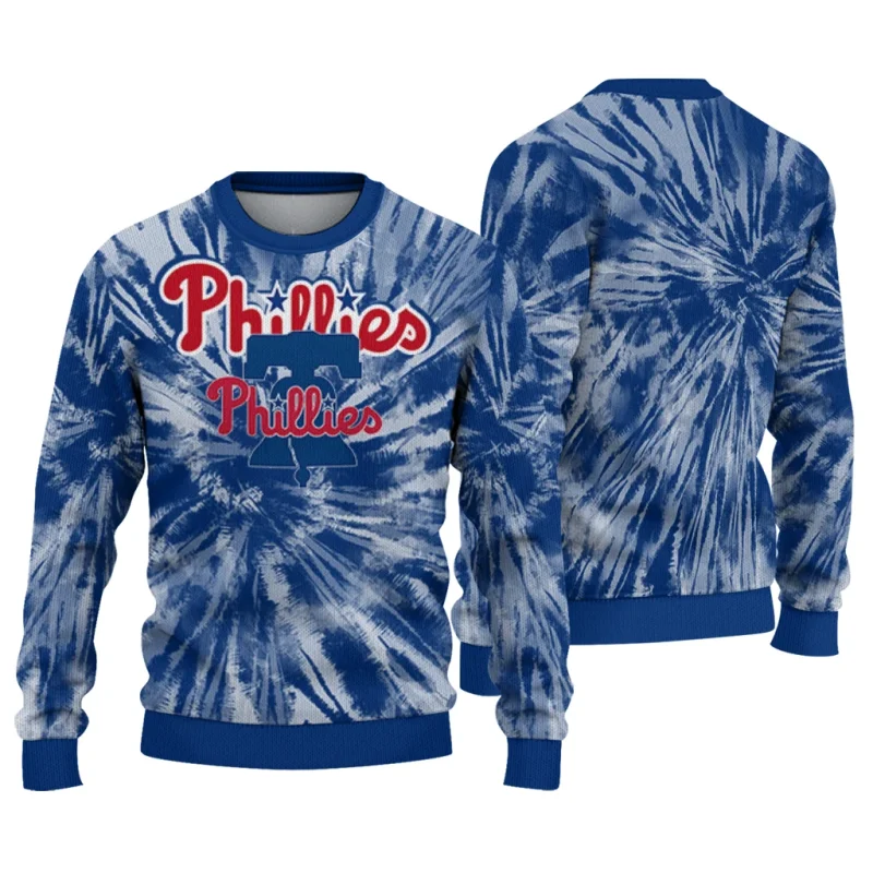 Philadelphia Phillies Tie Dye Pattern Ugly Sweater 1