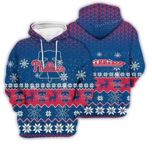 Philadelphia Phillies Christmas All-Over Print Hoodie for Fans