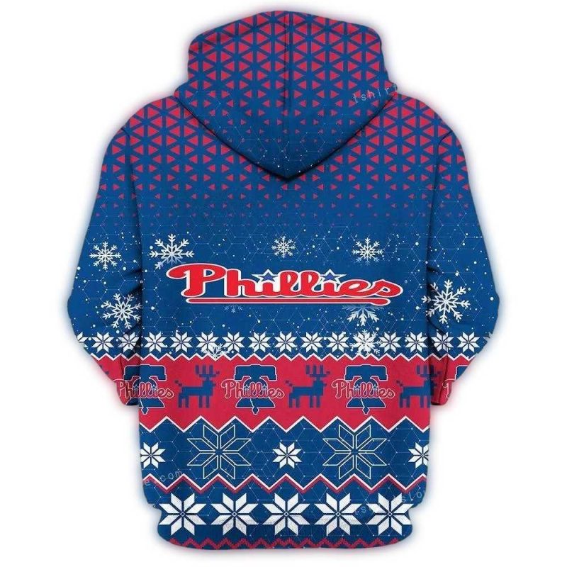 Philadelphia Phillies Christmas All-Over Print Hoodie for Fans - Image 3