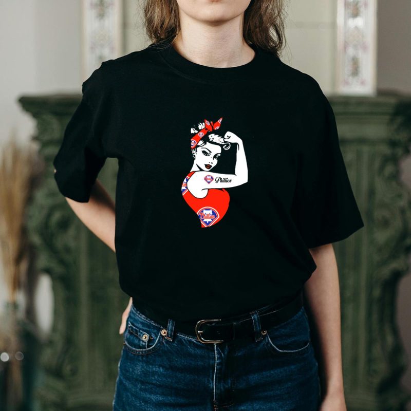 Women's Philadelphia Phillies Rosie the Riveter T-Shirt - Empowering Design - Image 2