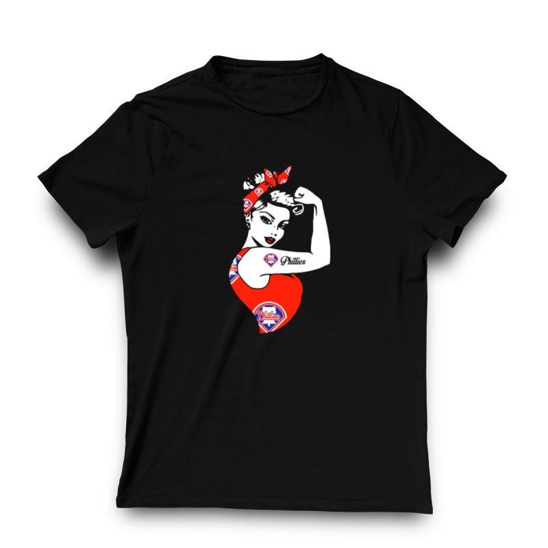 Women's Philadelphia Phillies Rosie the Riveter T-Shirt - Empowering Design - Image 3