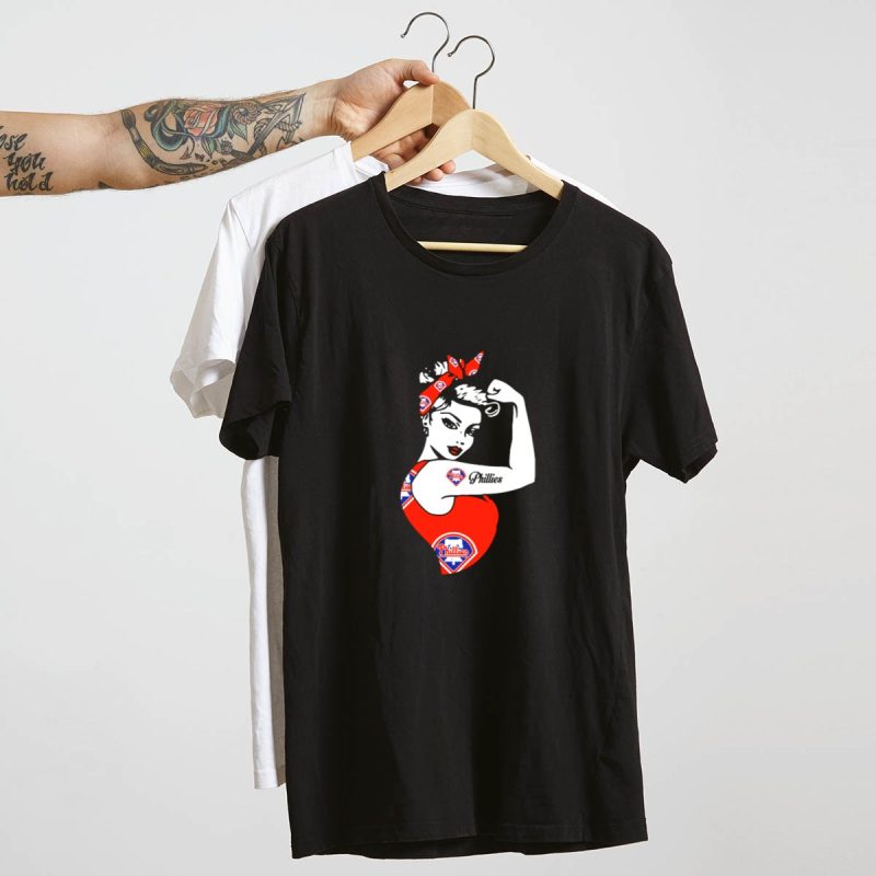 Women's Philadelphia Phillies Rosie the Riveter T-Shirt - Empowering Design - Image 4