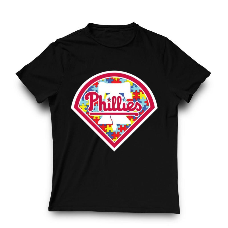 Philadelphia Phillies Autism Awareness T-Shirt for Baseball Fans - Image 3