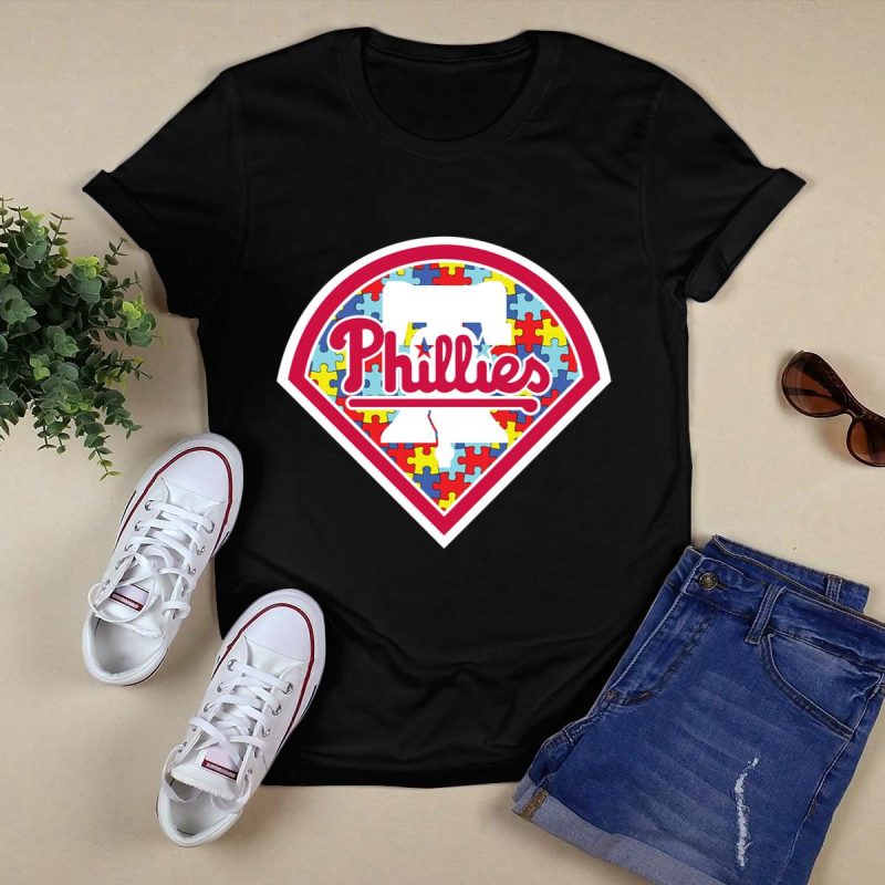 Philadelphia Phillies Autism Awareness T-Shirt for Baseball Fans - Image 5