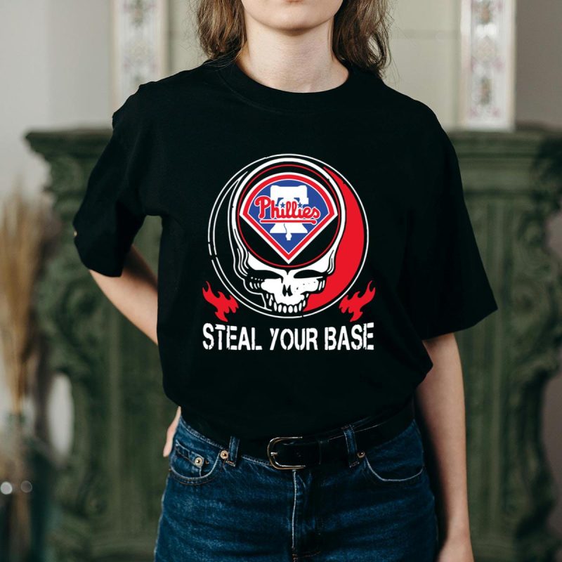 Philadelphia Phillies Grateful Dead 'Steal Your Base' Graphic T-Shirt - Image 2