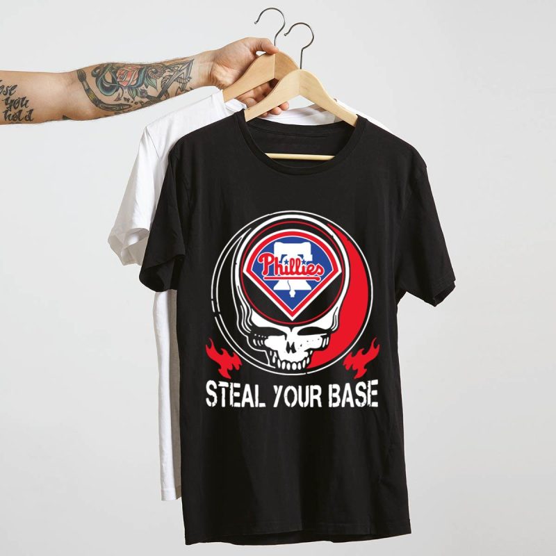 Philadelphia Phillies Grateful Dead 'Steal Your Base' Graphic T-Shirt - Image 4