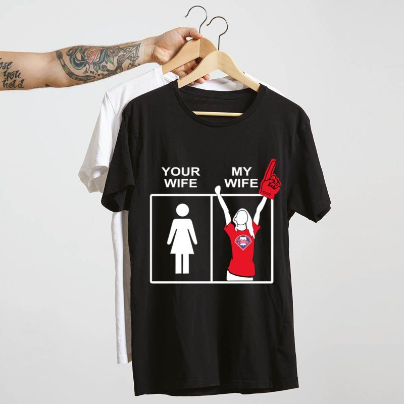 Philadelphia Phillies 'Your Wife, My Wife' Graphic T-Shirt for Fans - Image 4