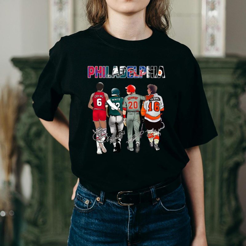 Philadelphia Sports Teams Signature T-Shirt: Erving 92, Schmidt 20, Clarke 16 - Image 2