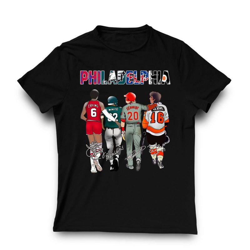 Philadelphia Sports Teams Signature T-Shirt: Erving 92, Schmidt 20, Clarke 16 - Image 3