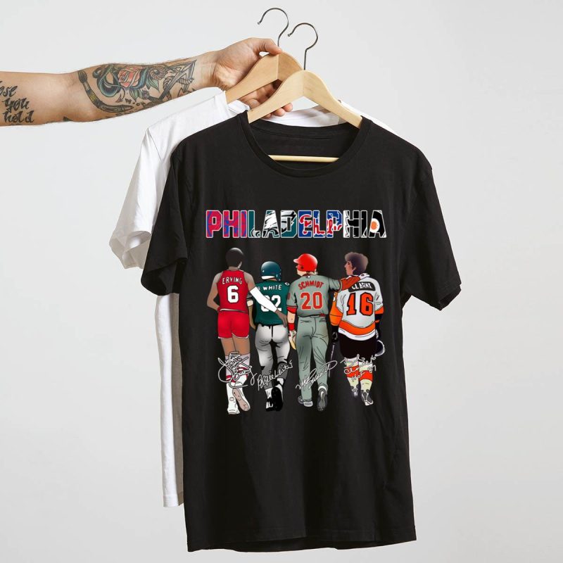 Philadelphia Sports Teams Signature T-Shirt: Erving 92, Schmidt 20, Clarke 16 - Image 4