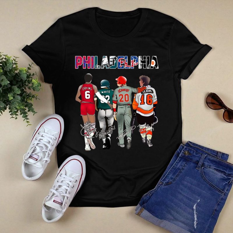 Philadelphia Sports Teams Signature T-Shirt: Erving 92, Schmidt 20, Clarke 16 - Image 5