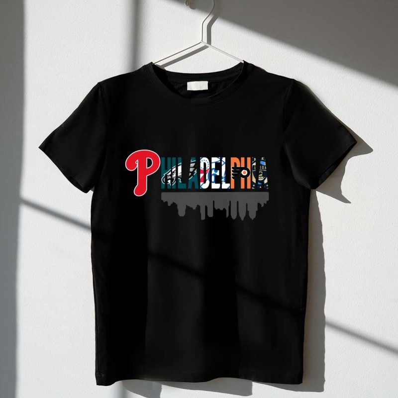 Philadelphia Sports Teams T-Shirt - Phillies, Eagles, 76ers, Flyers Fan Apparel