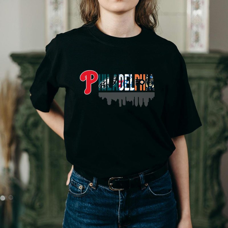 Philadelphia Sports Teams T-Shirt - Phillies, Eagles, 76ers, Flyers Fan Apparel - Image 2