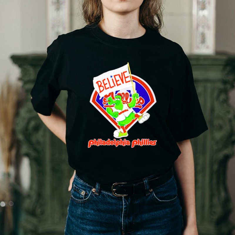 Phillie Phanatic Believe T-Shirt for Philadelphia Phillies Fans - Image 2