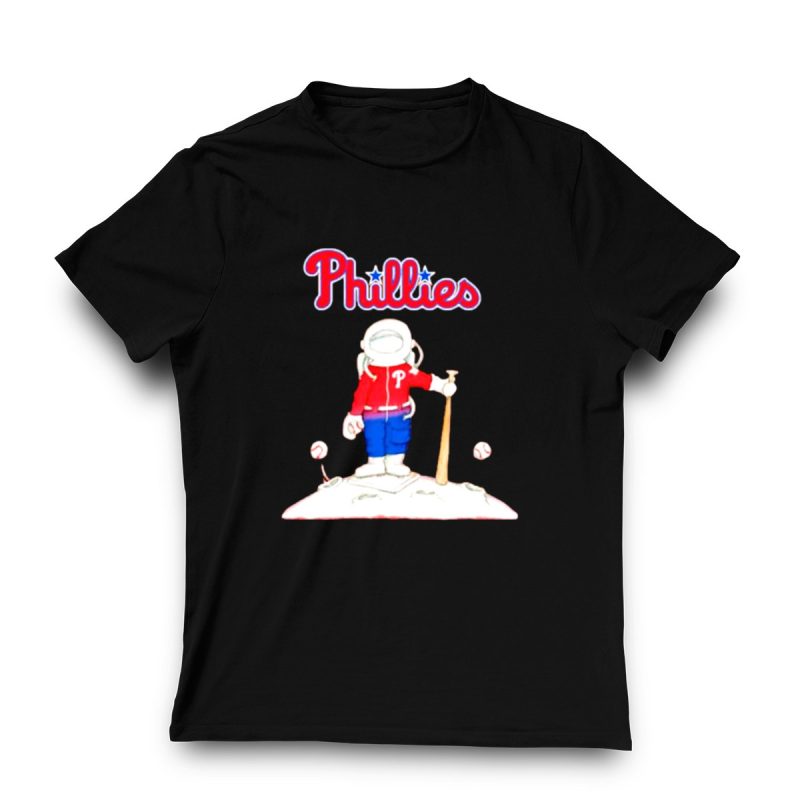 Phillies Astronaut Baseball Moon Adventure T-Shirt for True Fans - Image 3