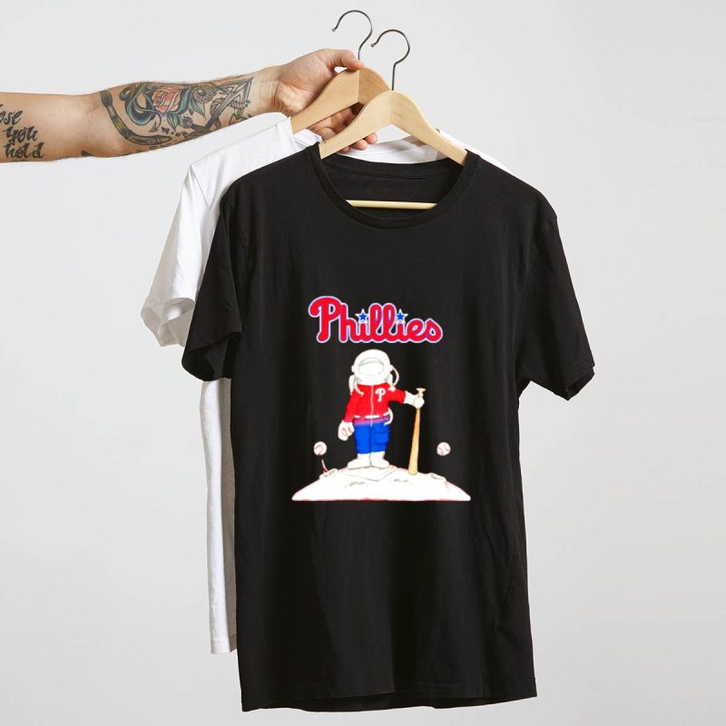 Phillies Astronaut Baseball Moon Adventure T-Shirt for True Fans - Image 4