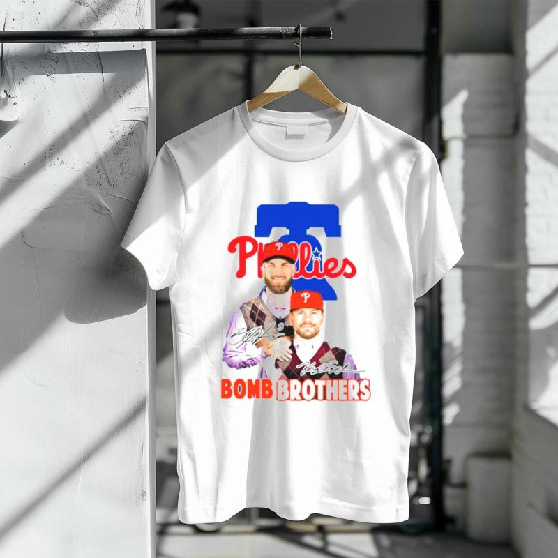Phillies Bomb Brothers Signature T-Shirt for Fans and Collectors - Image 3