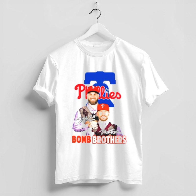 Phillies Bomb Brothers Signature T-Shirt for Fans and Collectors - Image 4