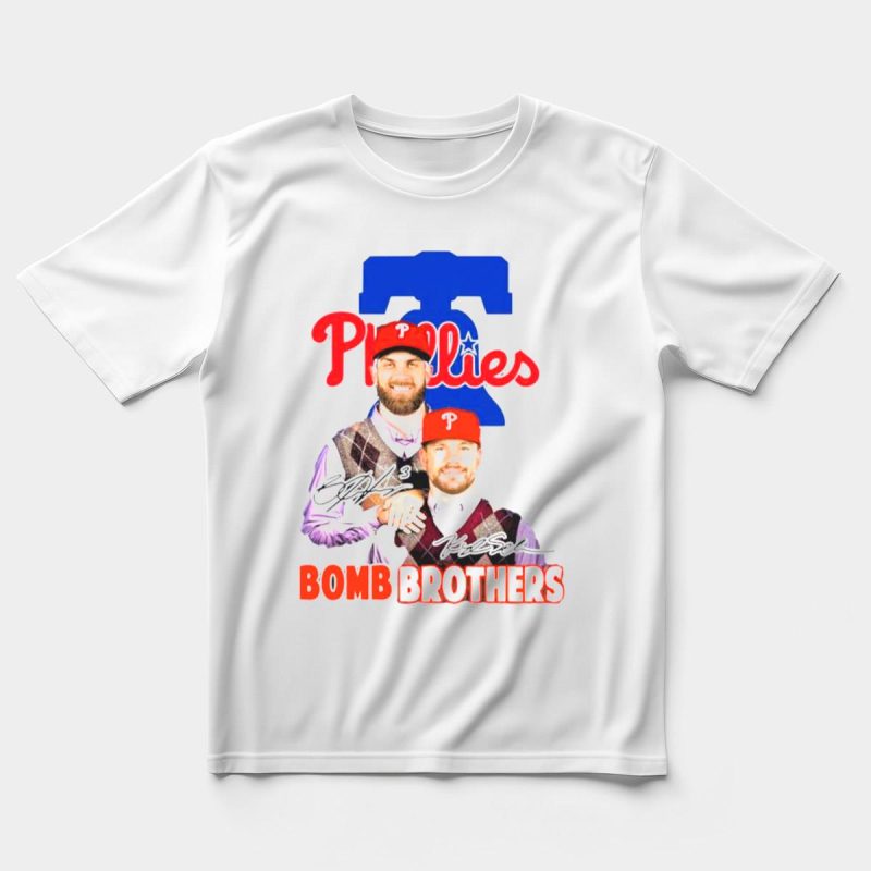Phillies Bomb Brothers Signature T-Shirt for Fans and Collectors - Image 5
