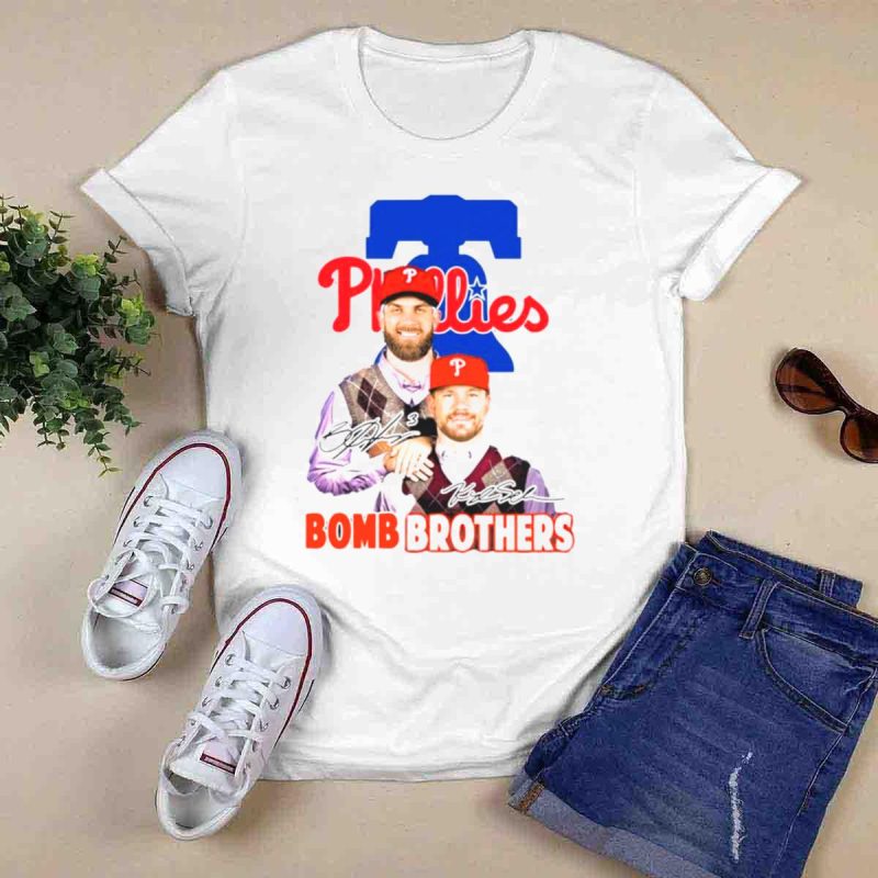 Phillies Bomb Brothers Signature T-Shirt for Fans and Collectors - Image 6