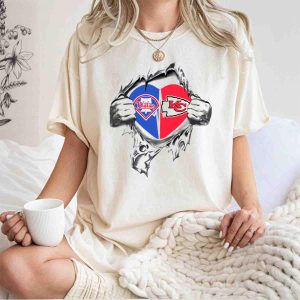 Phillies Chiefs Heart Fan Spirit T-Shirt for Sports Lovers