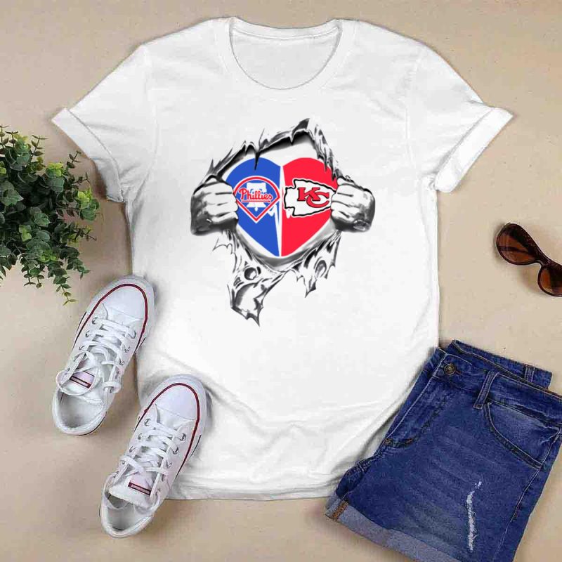 Phillies Chiefs Heart Fan Spirit T-Shirt for Sports Lovers - Image 6