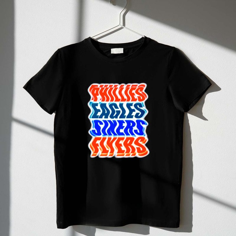 Philadelphia Sports Teams T-Shirt – Phillies, Eagles, Sixers & Flyers Design