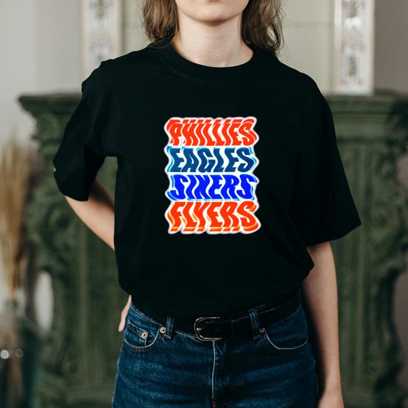 Philadelphia Sports Teams T-Shirt – Phillies, Eagles, Sixers & Flyers Design - Image 2