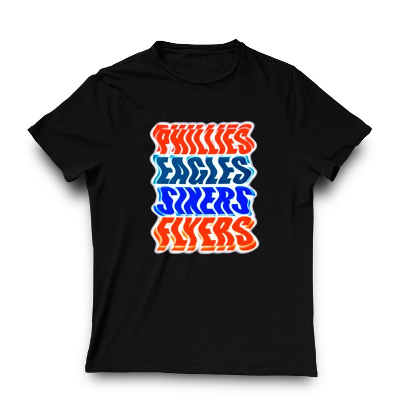 Philadelphia Sports Teams T-Shirt – Phillies, Eagles, Sixers & Flyers Design - Image 3