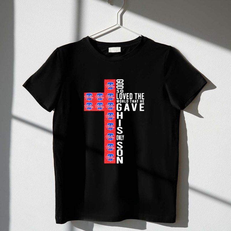 Phillies 'God So Loved the World' Cross Graphic T-Shirt for Fans